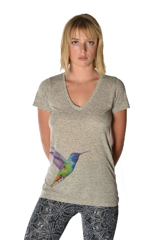 Hummingbird Linen V-neck