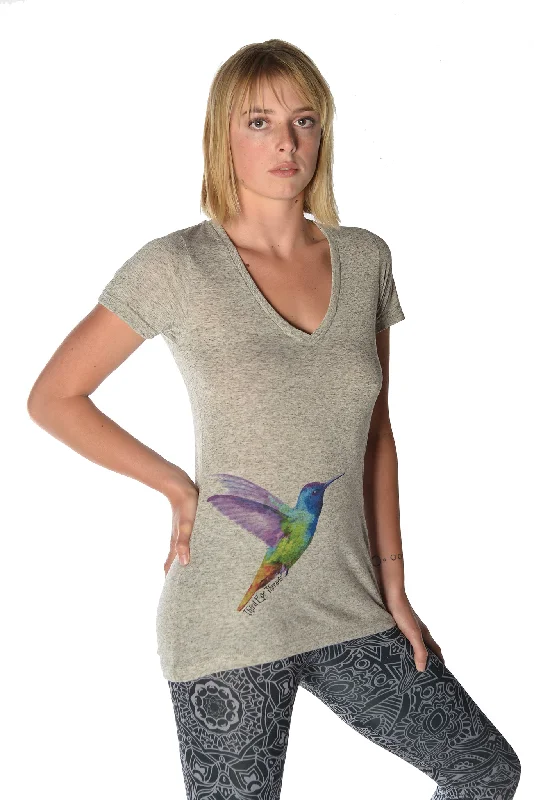 Hummingbird Linen V-neck