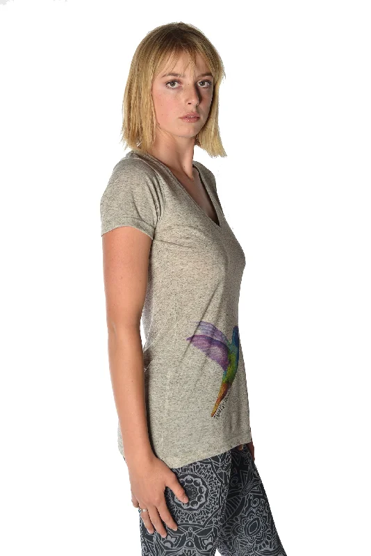 Hummingbird Linen V-neck