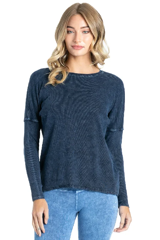 Long Sleeve Float Hem Ribbed T