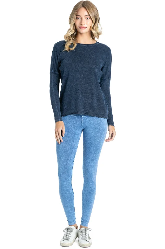 Long Sleeve Float Hem Ribbed T