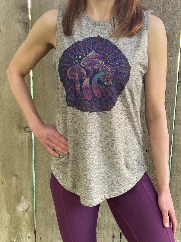 Entheogenic ""Magic"" Mushrooms On Linen Boyfriend Tee