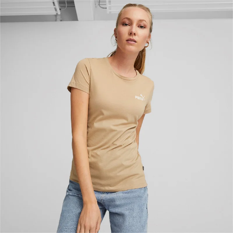 Puma t-shirt da donna sportiva Mini Logo ESS+ Embroidery Tee 848331-89 beige