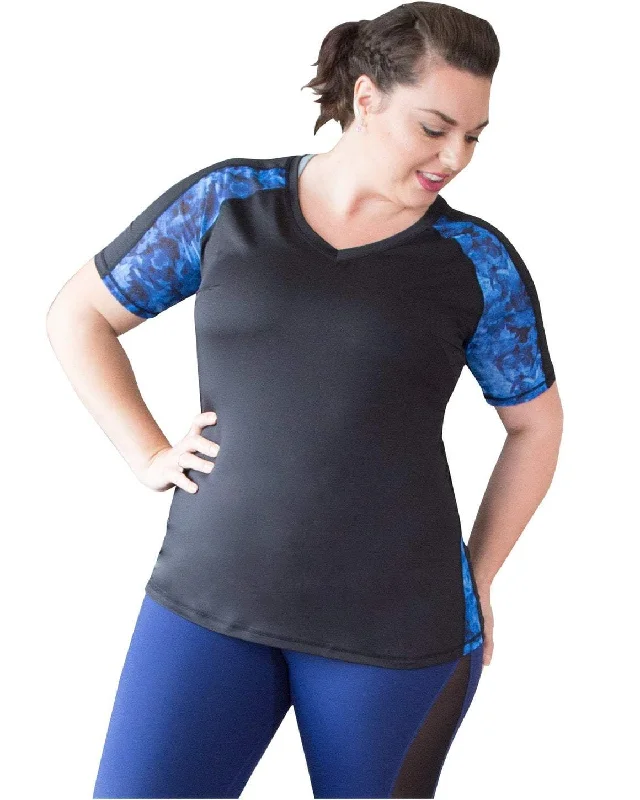 Spirit Short Sleeve Top - Black/Blue