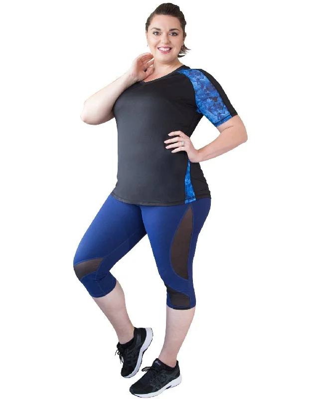 Spirit Short Sleeve Top - Black/Blue