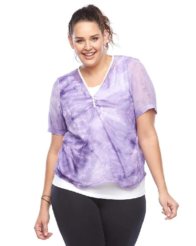 Tie Dyed Double Tee -purple