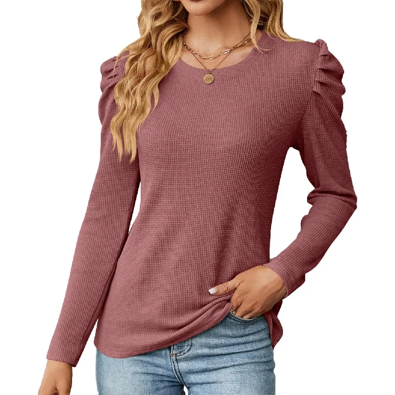 Stylish Long Sleeve Fold Stacked Tee