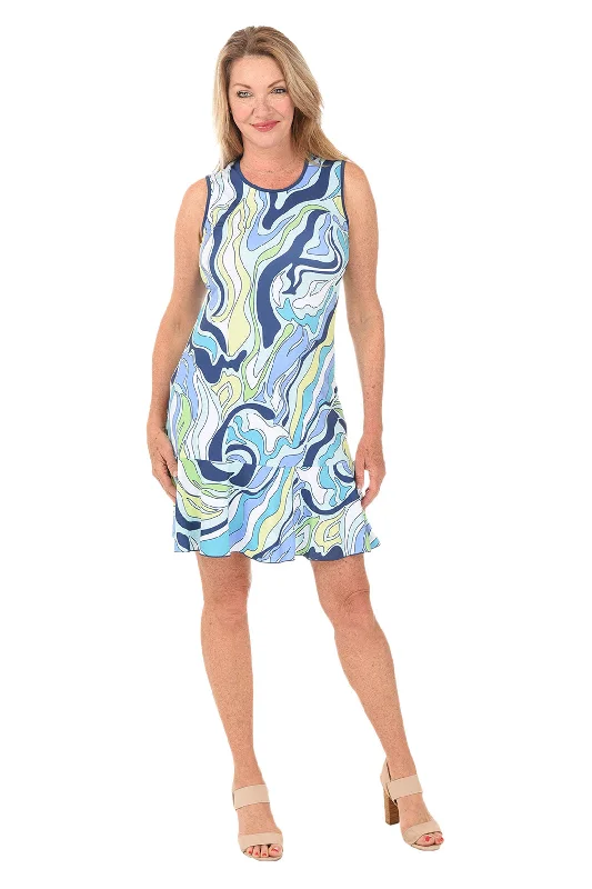 Ocean Waves MJ Sleeveless Ruffle Dress