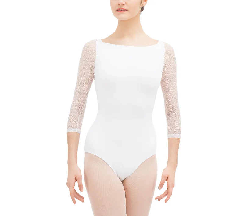 Repetto 3/4 sleeved leotard with lace D0678