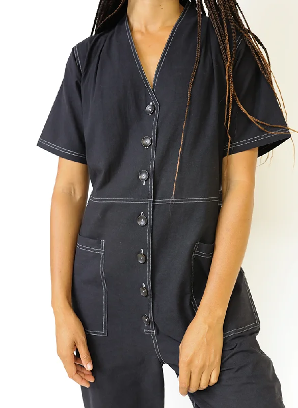 Amelia Romper, washed black