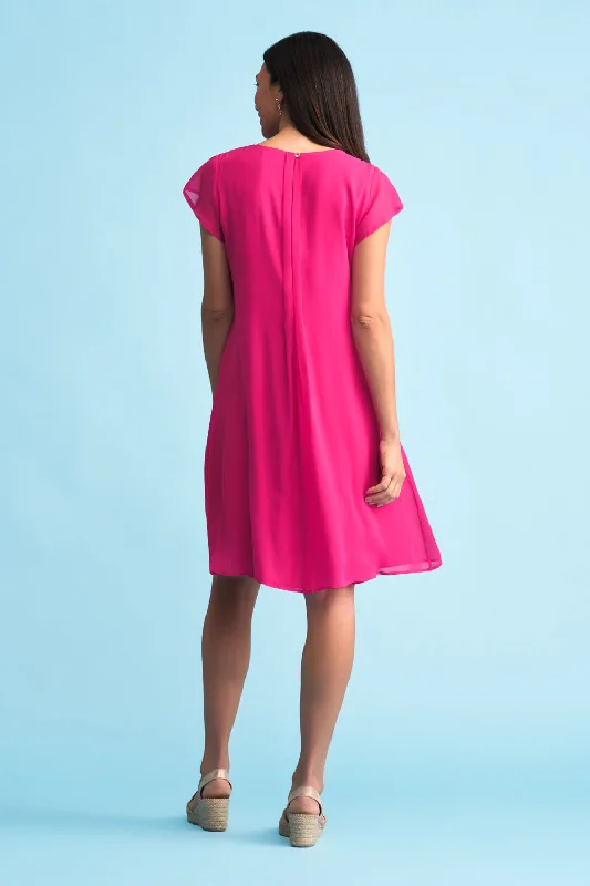 Flutter Sleeve Silk Dress