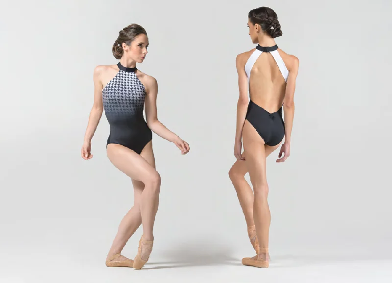 Ballet Rose Imani Black and White High Neck Leotard-selling fast