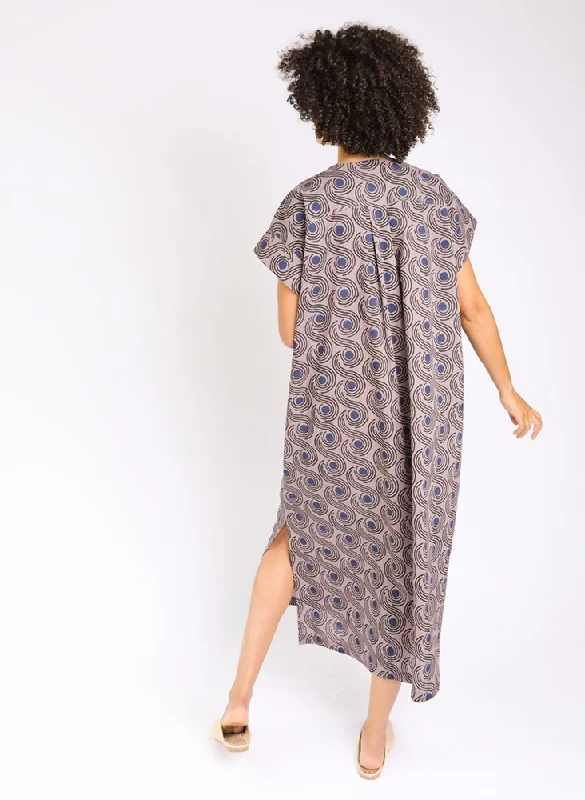 Unisex Dee Caftan, mocha swirls