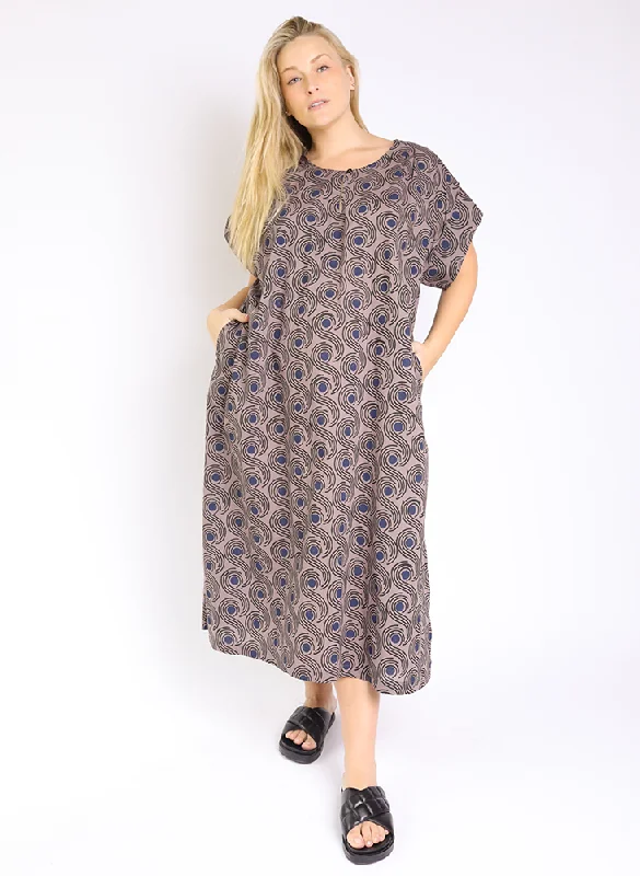 Unisex Dee Caftan, mocha swirls