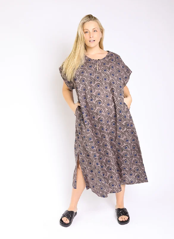 Unisex Dee Caftan, mocha swirls