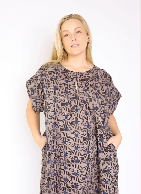 Unisex Dee Caftan, mocha swirls