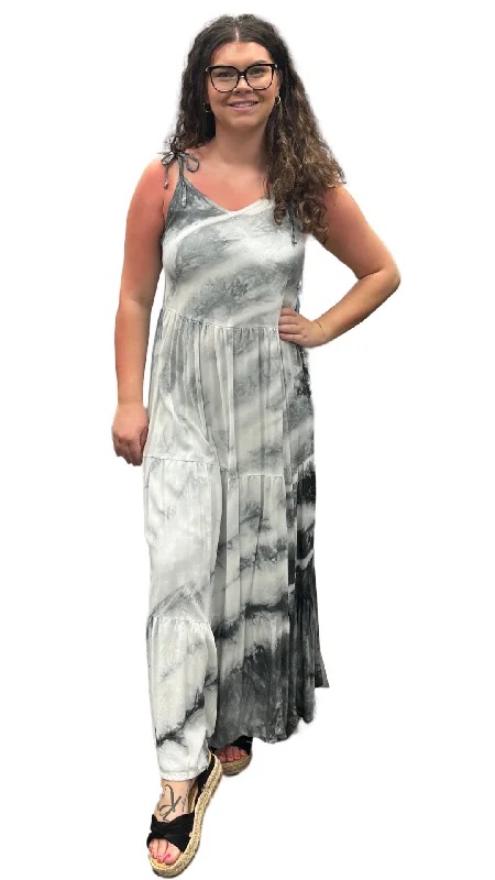 Shoulder Tie Perla Tie Dye Dress. Style DUN4021