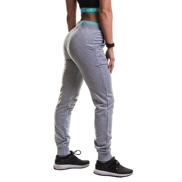 Golds Gym Fitted Loop Back Jog Pants - Grey Marl