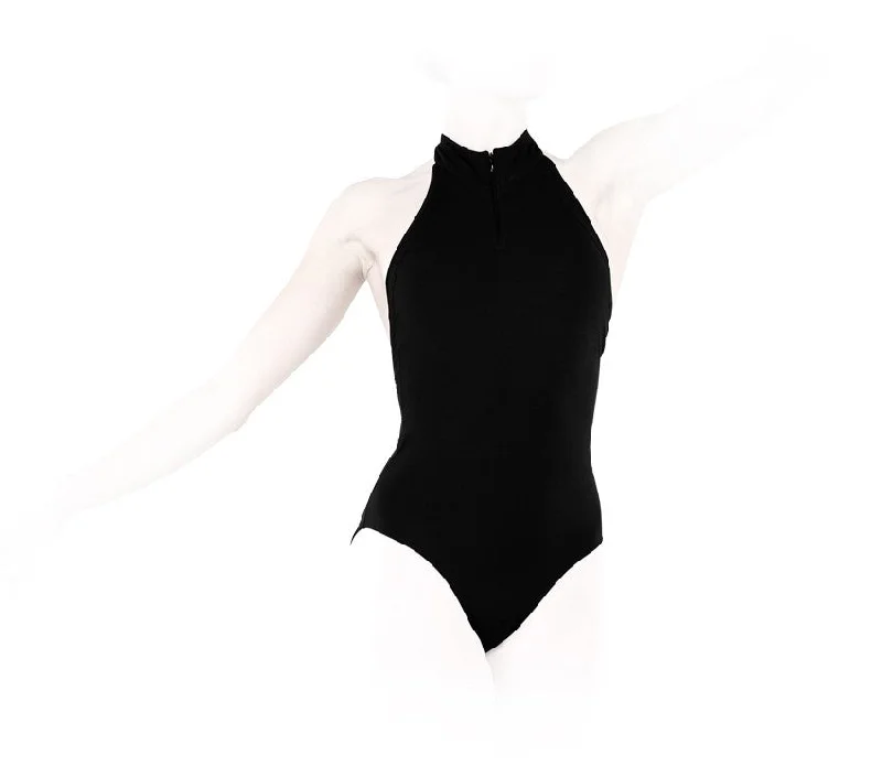 Leotard with high neckline