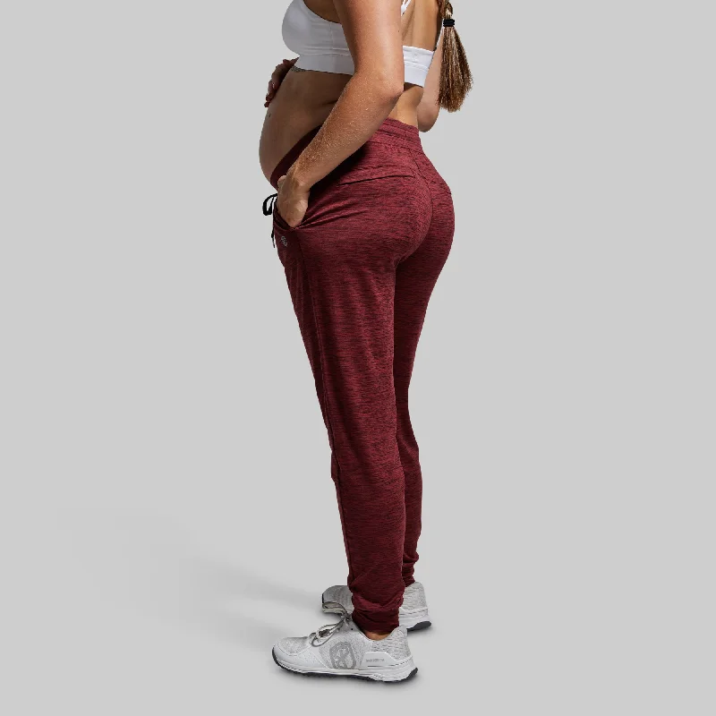 Maternity Rest Day Athleisure Jogger (Maroon)