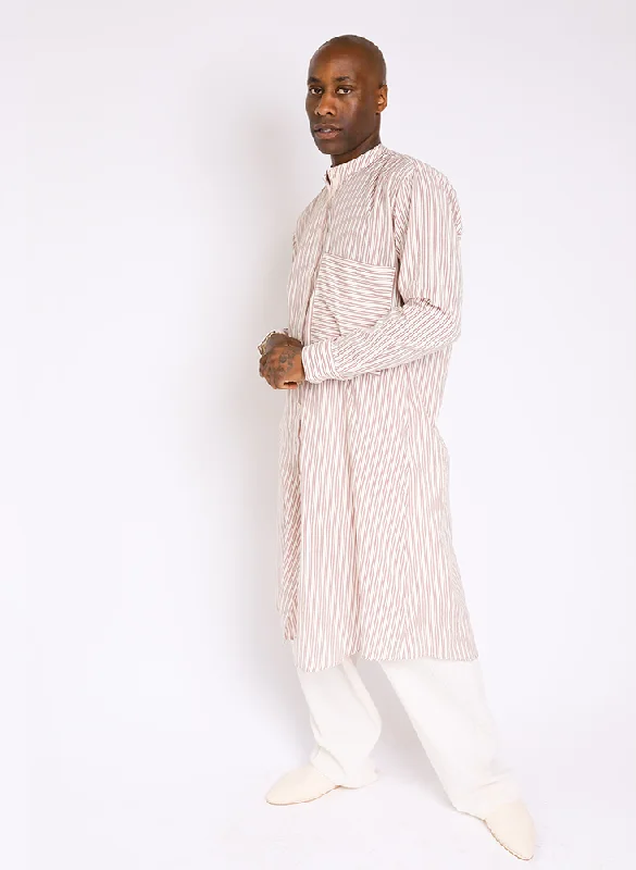 Unisex Nat Shirt Dress, geranium stripe