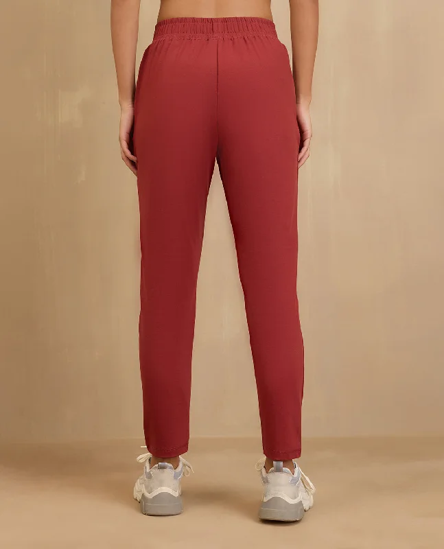 NYKD By Nykaa Cotton Comfort Pants-NYAT502-Red