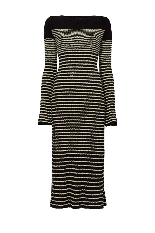 Proenza Schouler Boucle Mini Stripe Knit Dress - Black Multi