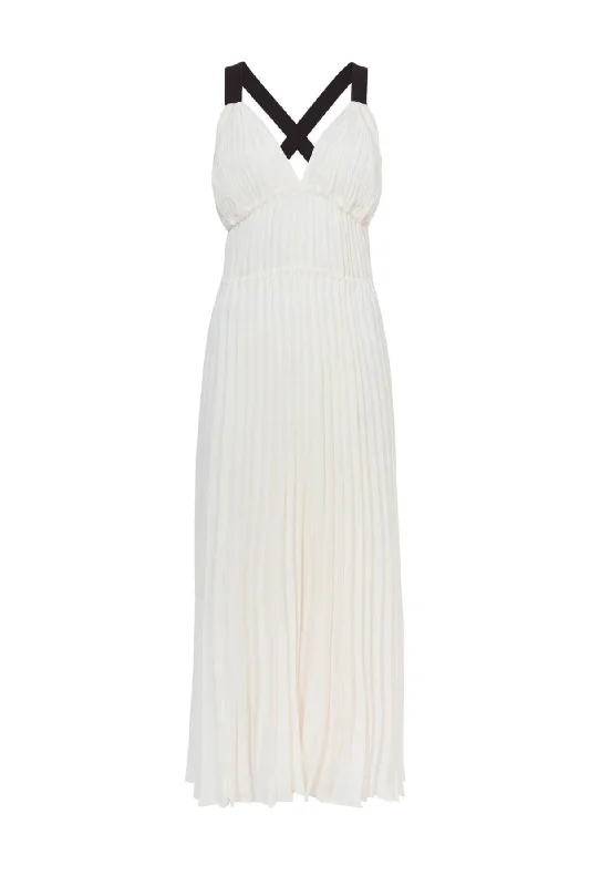 Proenza Schouler White Label Broomstick Pleated Tank Dress - Off White