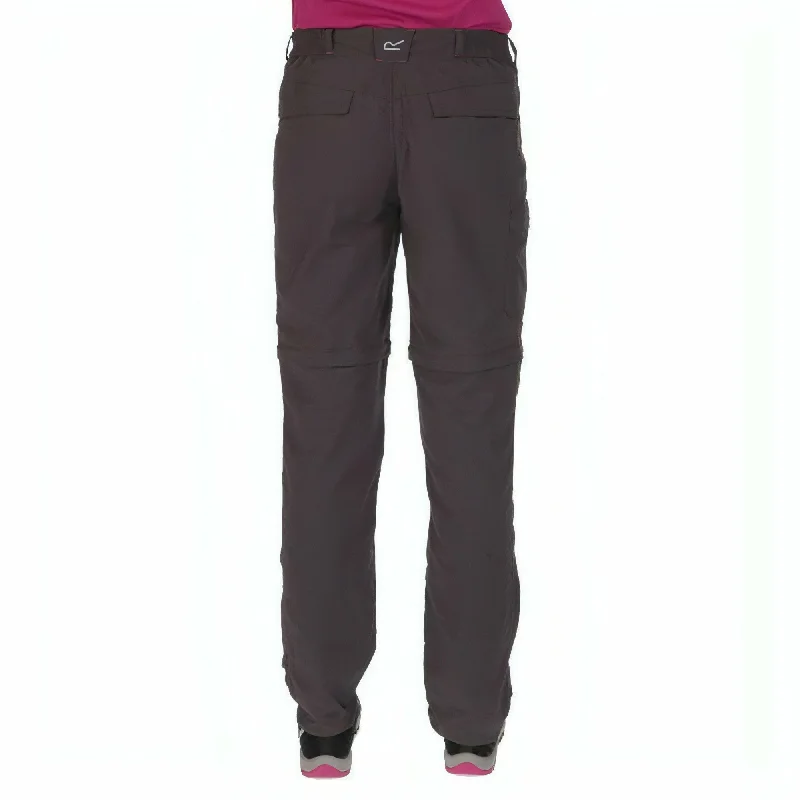 Regatta Chaska Zip Off (Regular) Womens Walking Trousers - Grey