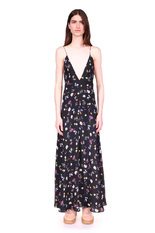 Stella McCartney Ditsy Floral Print Maxi Dress - Black Multi