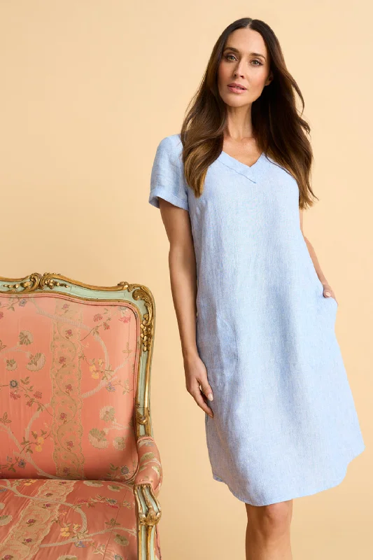 V-Neck Linen Dress