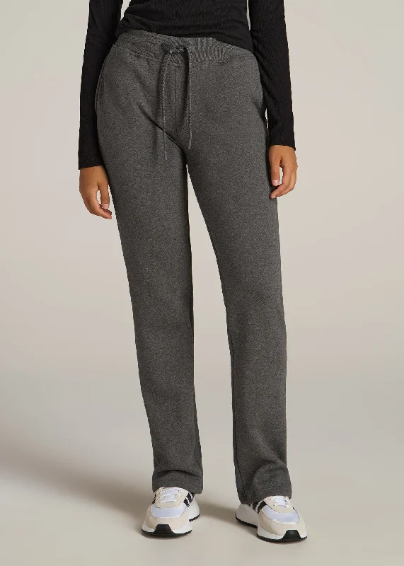 Wearever Fleece Open-Bottom Sweatpants for Tall Women in Charcoal Mix