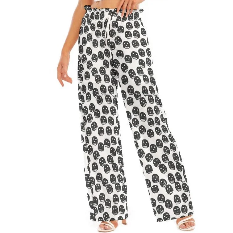 Women's Skulls Waist Fungus Edge Wide-leg Pants