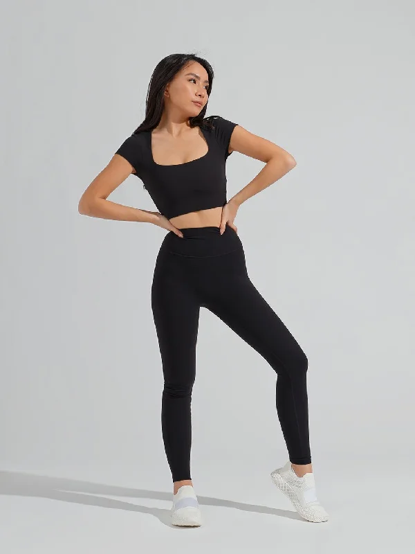 Butter Crop Top - Onyx Black