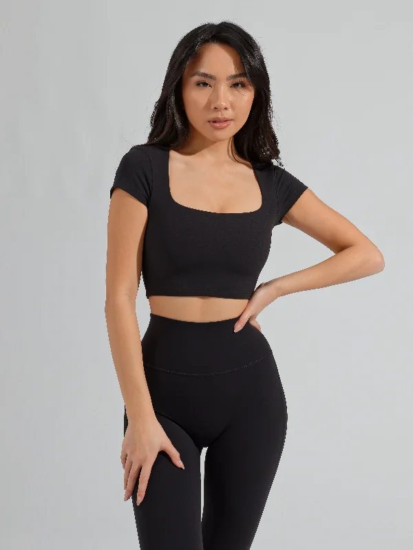 Butter Crop Top - Onyx Black