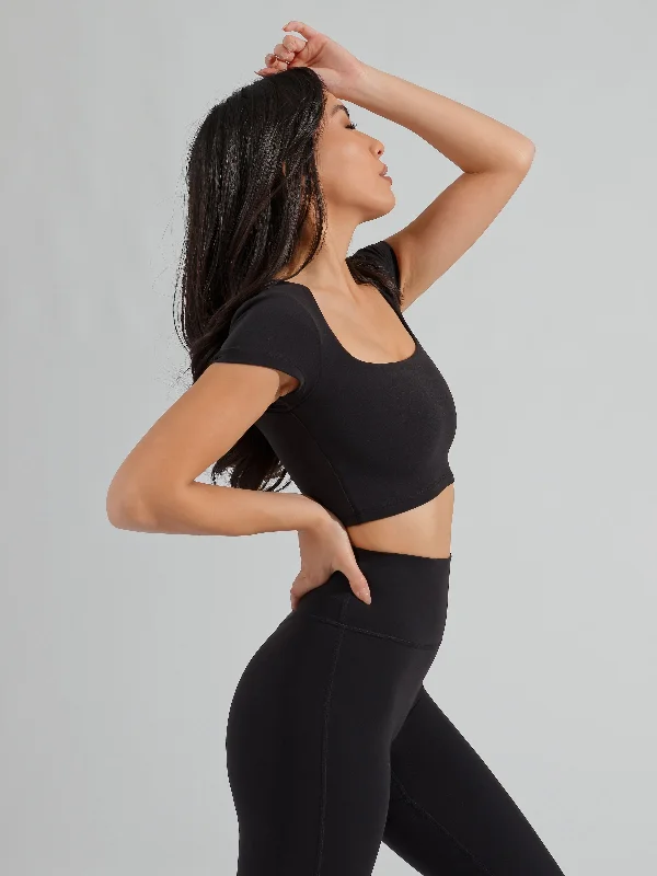 Butter Crop Top - Onyx Black