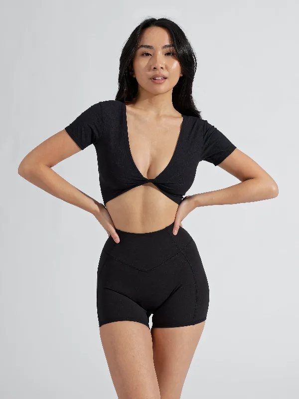 AirKnit Reversible Crop - Onyx Black