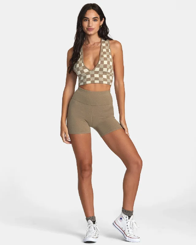 Fever Racerback Knitted Crop Top - Dark Khaki