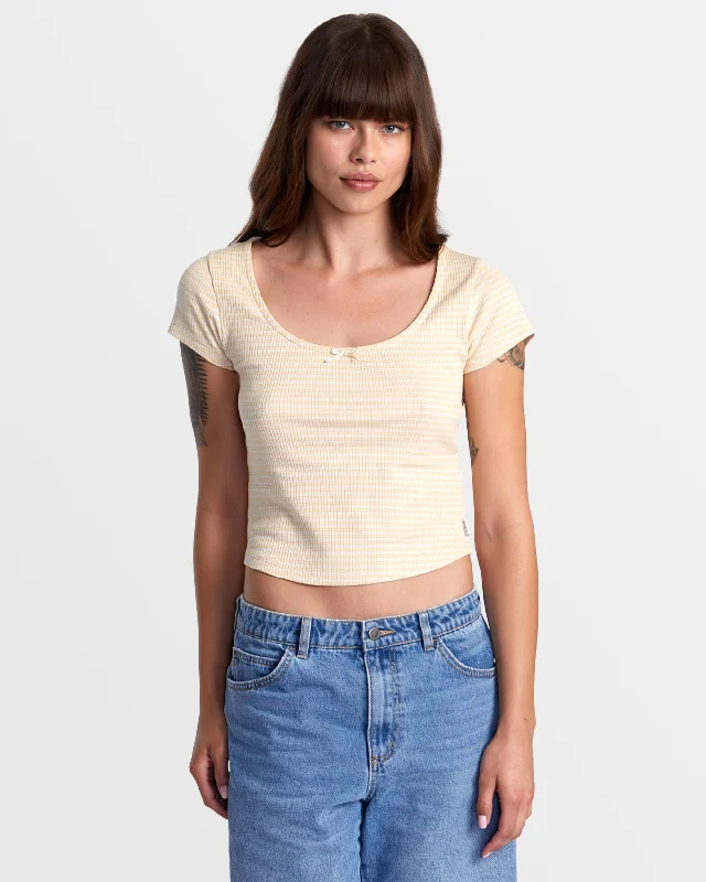 Sweet Wide Rib T-Shirt - Latte