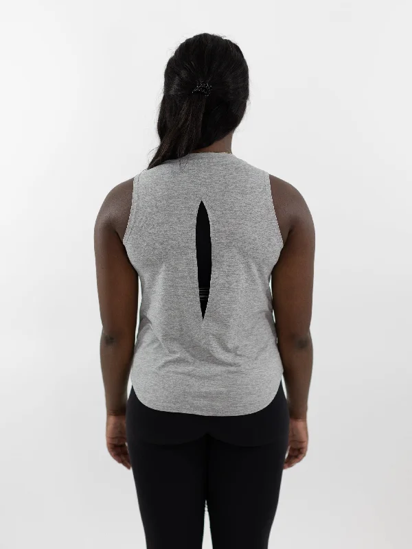 CorePower Yoga Glow Open Back Grey Tank