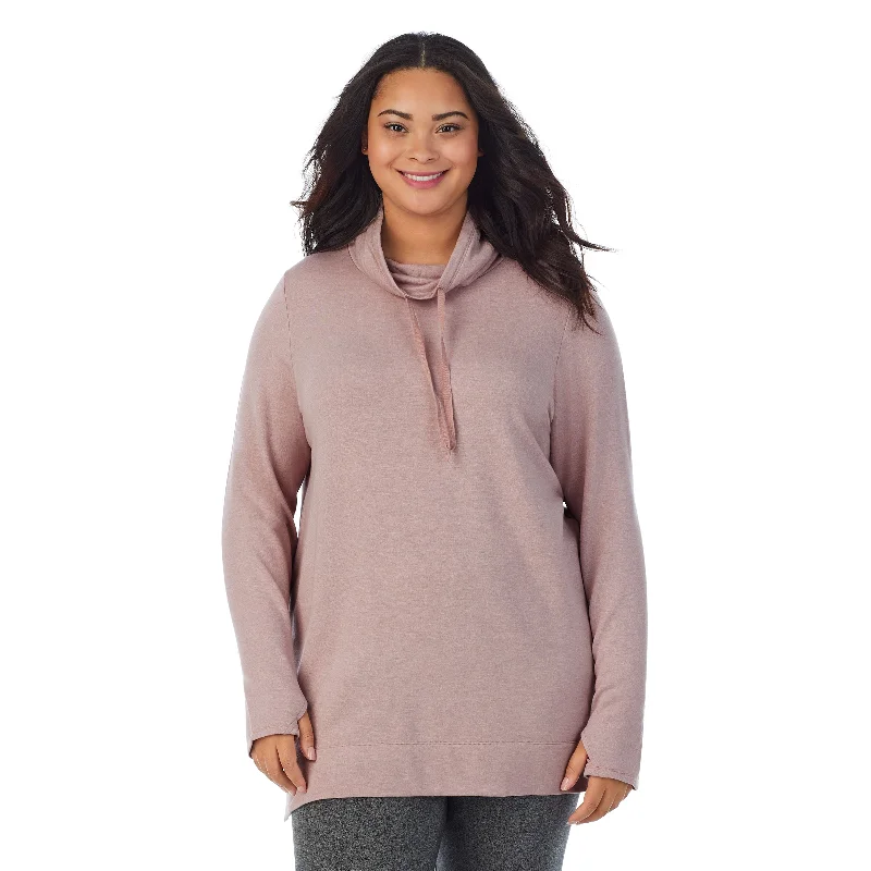 Ultra Cozy Long Sleeve Cowl Neck Tunic PLUS