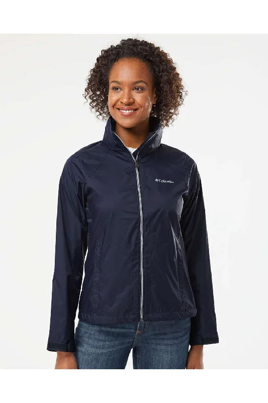 Columbia Womens Switchback III Water Resistant Full Zip Hooded Jacket - Dark Nocturnal Blue - NEW