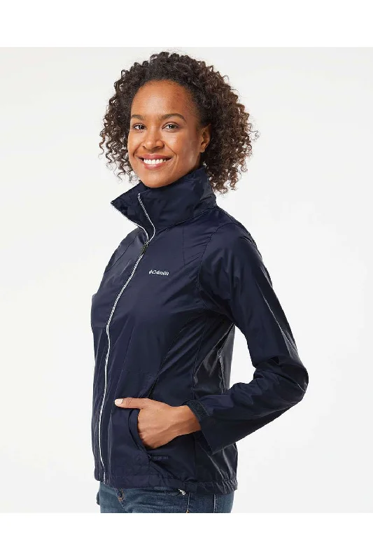 Columbia Womens Switchback III Water Resistant Full Zip Hooded Jacket - Dark Nocturnal Blue - NEW