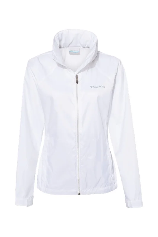 Columbia Womens Switchback III Water Resistant Full Zip Hooded Jacket - White - NEW