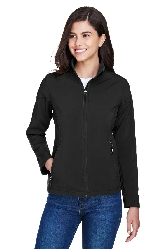 Core 365 Womens Cruise Water Resistant Full Zip Jacket - Black