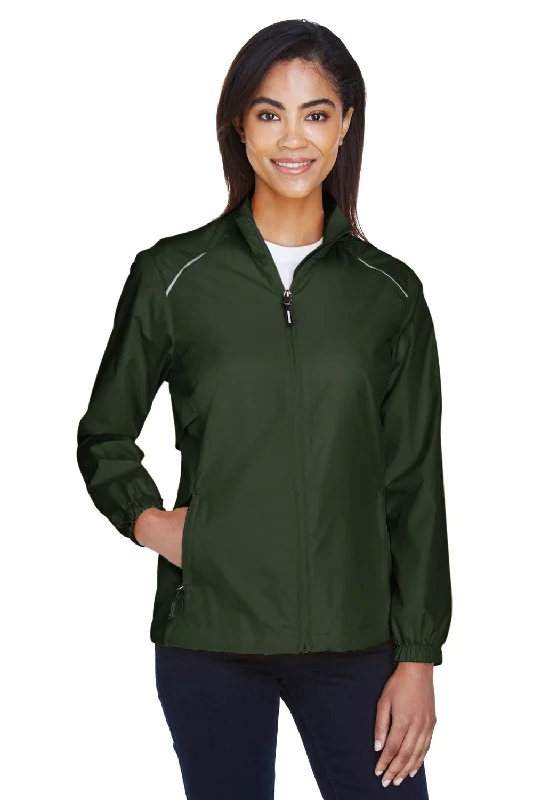 Core 365 Womens Motivate Water Resistant Full Zip Jacket - Forest Green