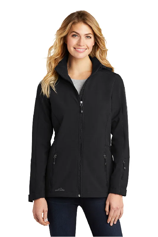 Eddie Bauer Womens Water Resistant Full Zip Hooded Jacket - Black