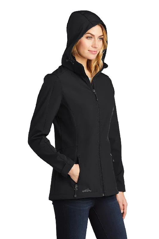 Eddie Bauer Womens Water Resistant Full Zip Hooded Jacket - Black