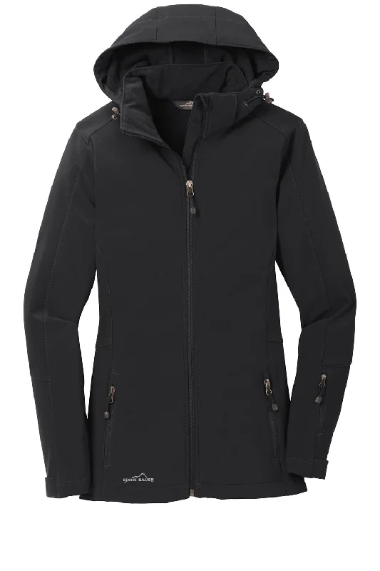 Eddie Bauer Womens Water Resistant Full Zip Hooded Jacket - Black