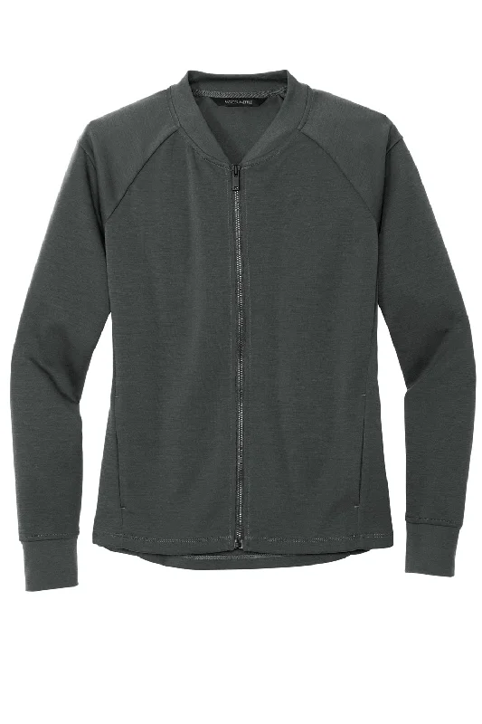 Mercer+Mettle Womens Double Knit Full Zip Bomber Jacket - Anchor Grey